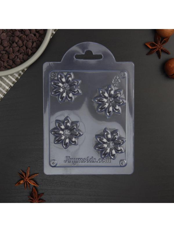 Форма для шоколада и конфет «Бадьян», 3,5×3,5×1,1 см, цвет прозрачный