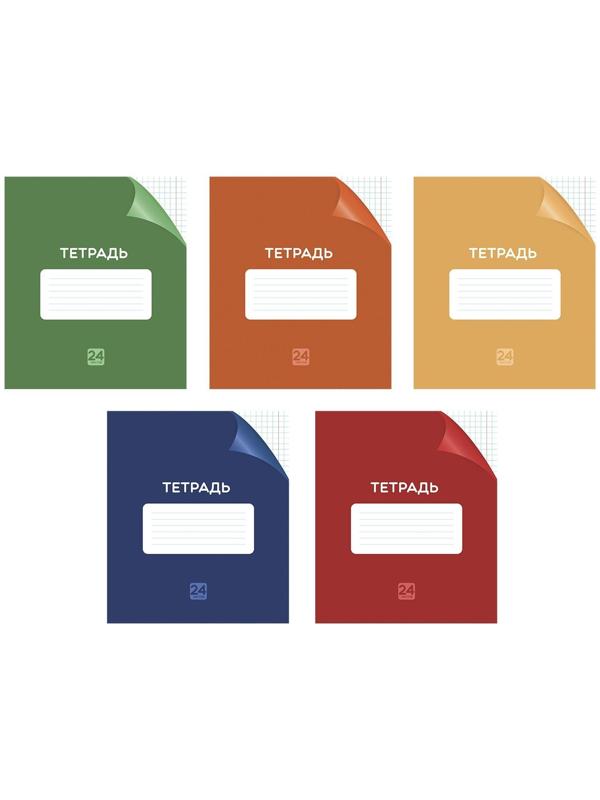 Тетрадь 24 листа в клетку Однотонная 