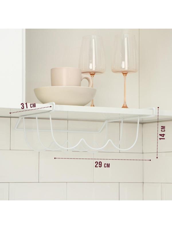 Полка подвесная для бутылок, белая, 33×31,5×13 см