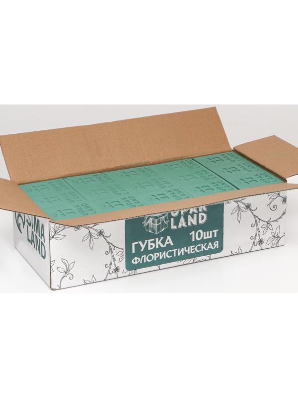 Губка флористическая для живых цветов «UPAK LAND» 22,5 Х 10,5 Х 7 см 10 шт.