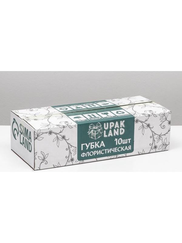 Губка флористическая для живых цветов «UPAK LAND» 22,5 Х 10,5 Х 7 см 10 шт.