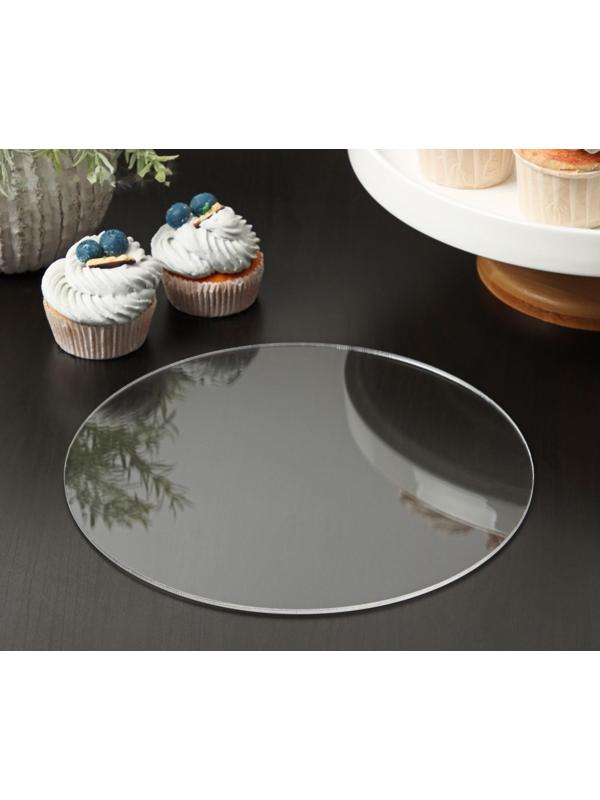 Подложка акриловая, круг d=24 см, h=0,3 см, цвет прозрачный