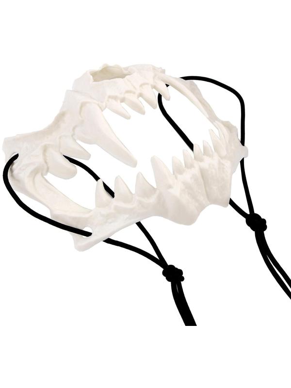 Карнавальный Набор:бандана с черепами,маска челюсти латекс, белая,т.наклейка