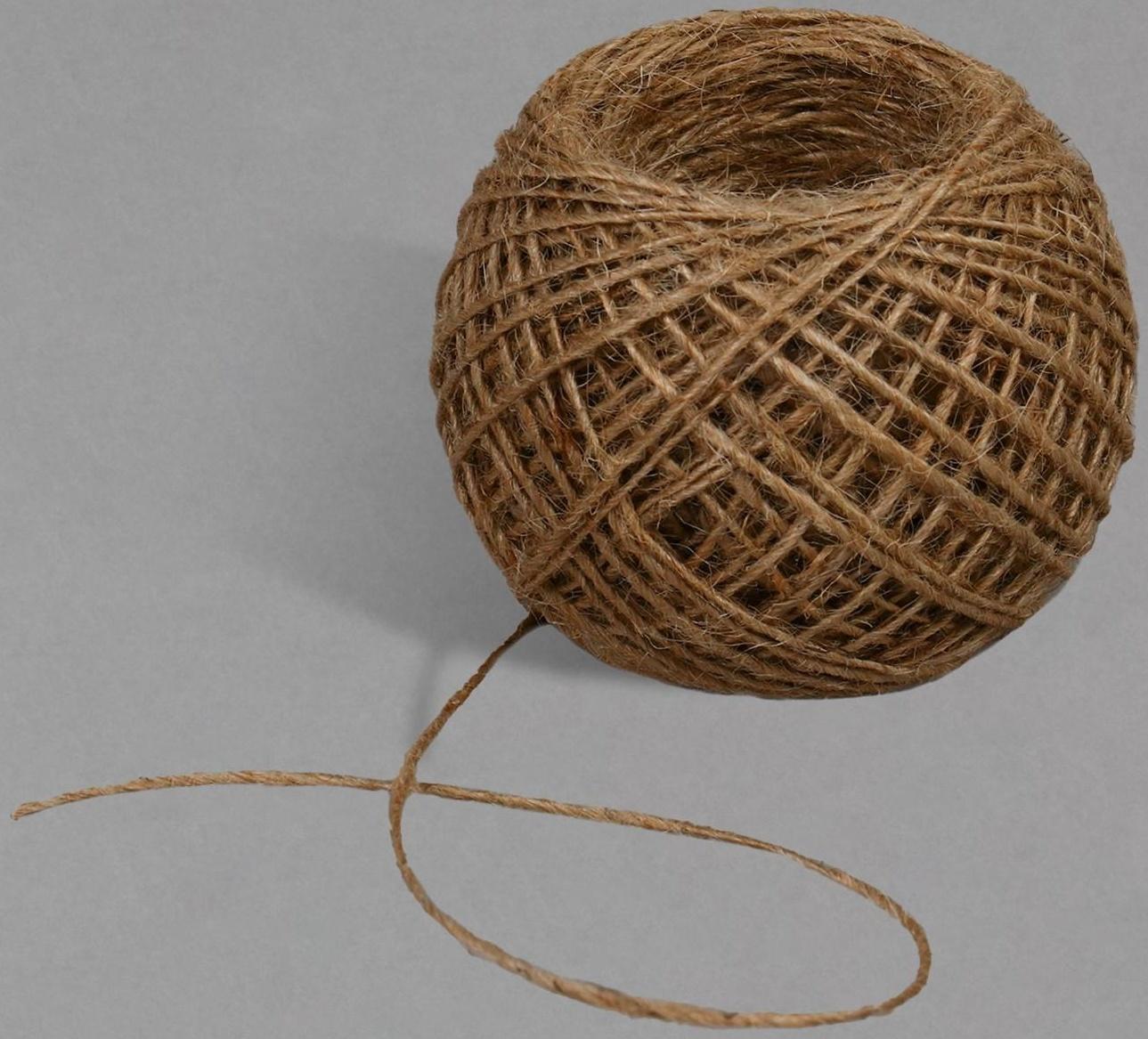 Шпагат для подвязки растений, 50 м, джут