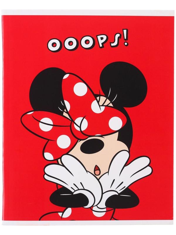 Тетрадь 48 листов в клетку, картонная обложка, Минни Маус / 1 шт.