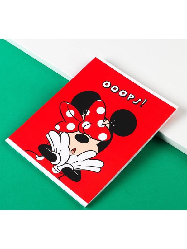 Тетрадь 48 листов в клетку, картонная обложка, Минни Маус / 1 шт.