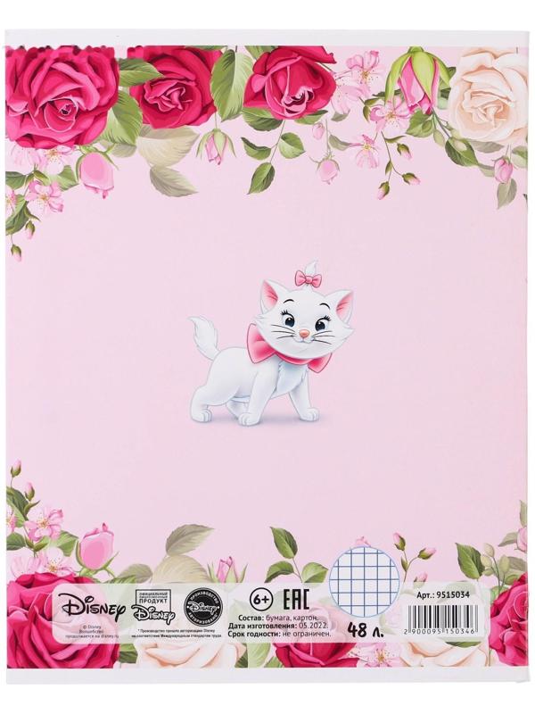 Тетрадь 48 листов в клетку, картонная обложка, Bonjour, Коты-аристократы /  1 шт.