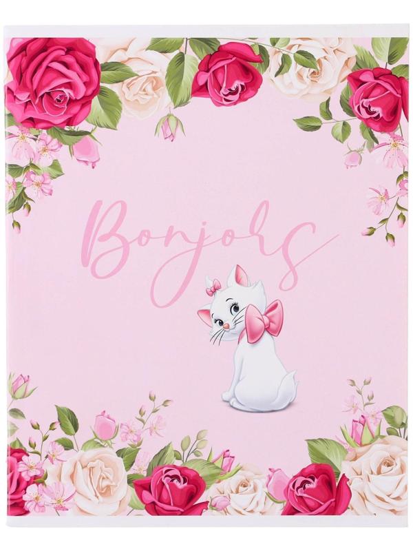 Тетрадь 48 листов в клетку, картонная обложка, Bonjour, Коты-аристократы /  1 шт.