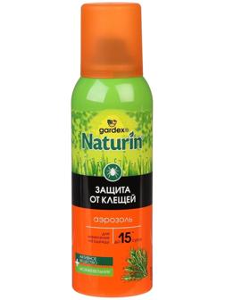 Аэрозоль от клещей на одежду Gardex Naturin, с дополнительной защитой, 100 мл