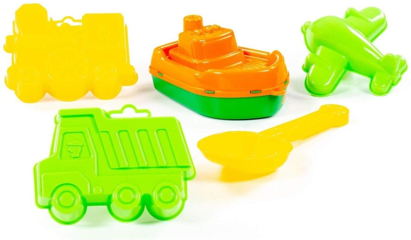 Набор для игры в песке №380: кораблик «Волна», совок, 3 формочки, цвета МИКС