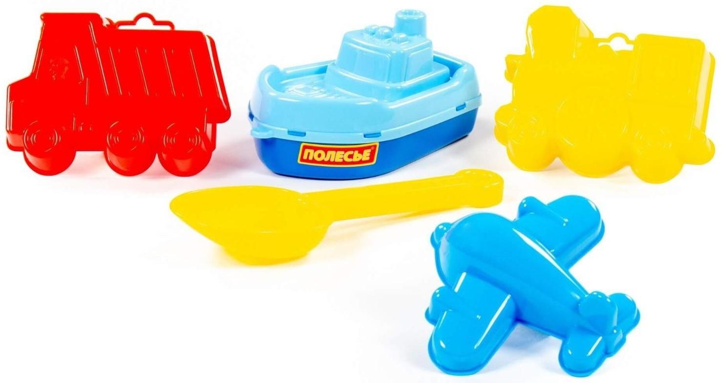 Набор для игры в песке №380: кораблик «Волна», совок, 3 формочки, цвета МИКС