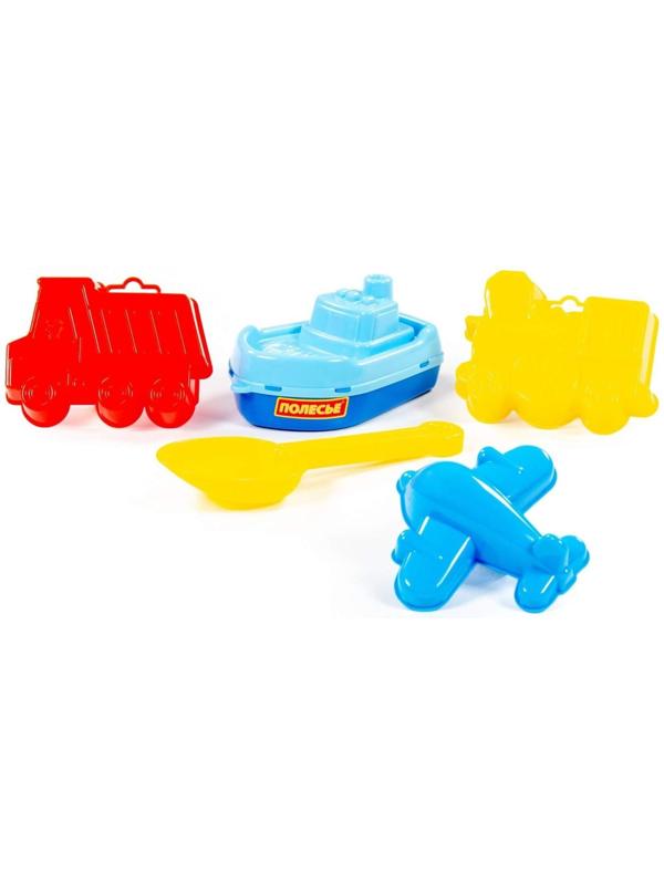 Набор для игры в песке №380: кораблик «Волна», совок, 3 формочки, цвета МИКС