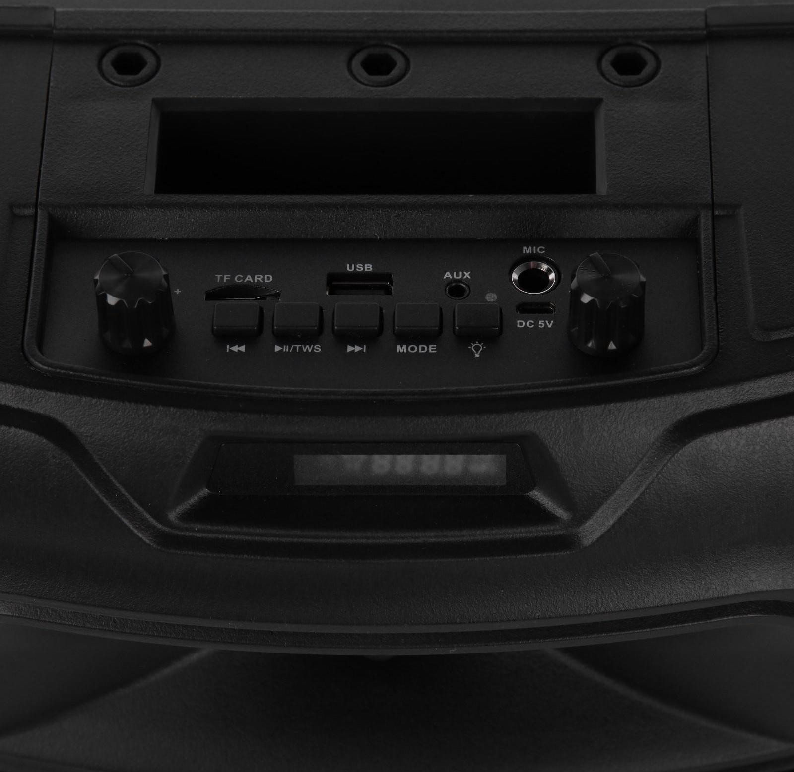 Портативная караоке система В52 Party Box, 40 Вт, FM, AUX, USB, BT, 4500 мАч, подсв., чёрная