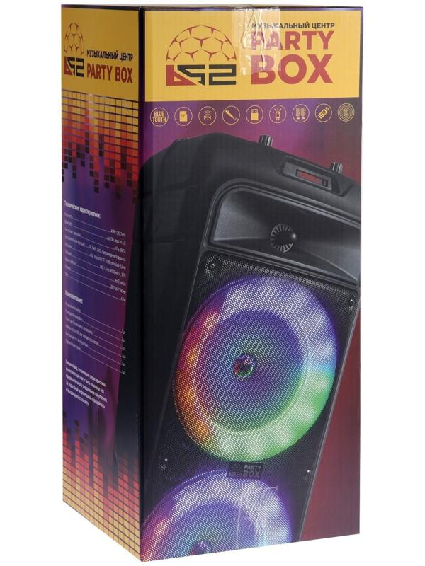 Портативная караоке система В52 Party Box, 40 Вт, FM, AUX, USB, BT, 4500 мАч, подсв., чёрная