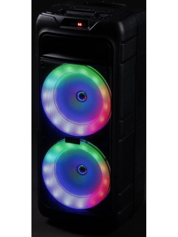 Портативная караоке система В52 Party Box, 40 Вт, FM, AUX, USB, BT, 4500 мАч, подсв., чёрная