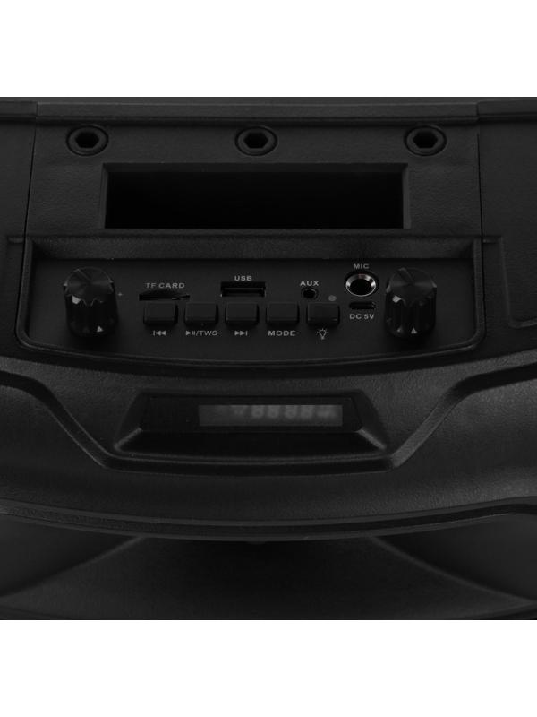 Портативная караоке система В52 Party Box, 40 Вт, FM, AUX, USB, BT, 4500 мАч, подсв., чёрная