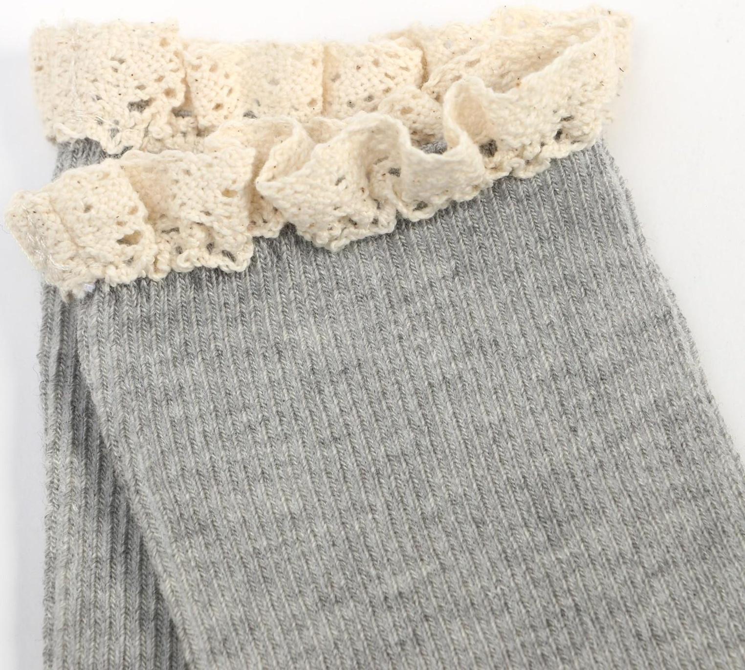 Носки женские MINAKU с рюшей цвет серый, р-р 36-39 (25-27 см)