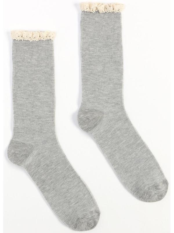 Носки женские MINAKU с рюшей цвет серый, р-р 36-39 (25-27 см)