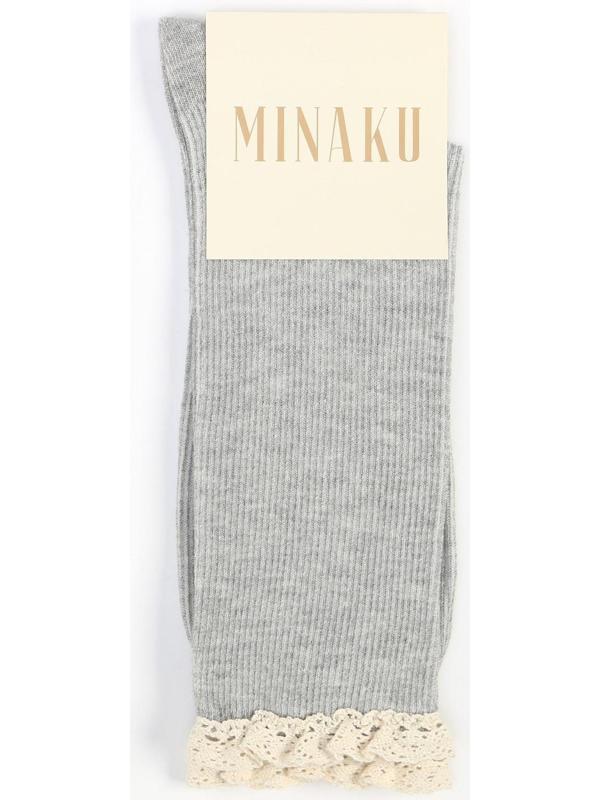 Носки женские MINAKU с рюшей цвет серый, р-р 36-39 (25-27 см)