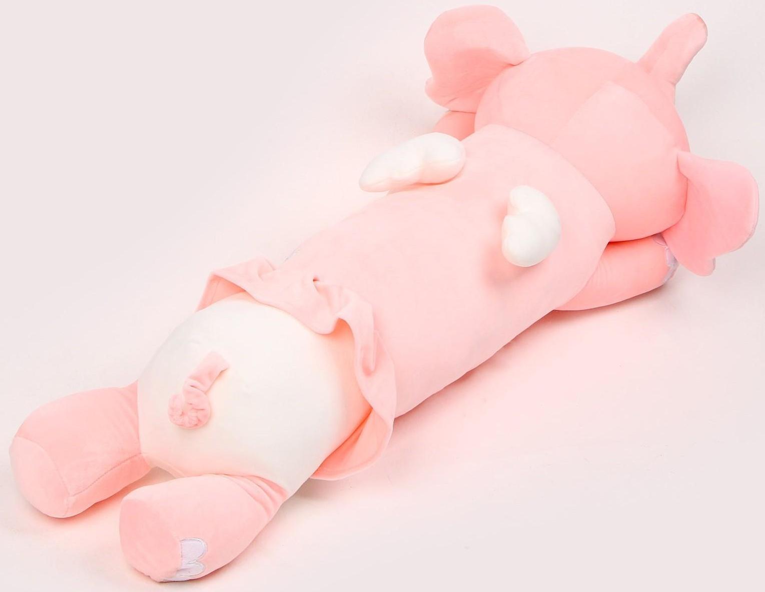Мягкая игрушка-подушка «Слоник», 80 см, цвет розовый
