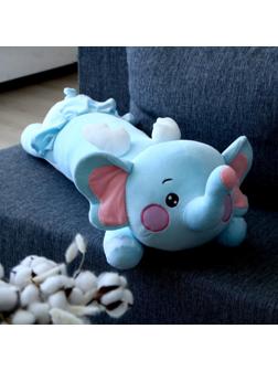 Мягкая игрушка-подушка «Слоник», 80 см, цвет голубой