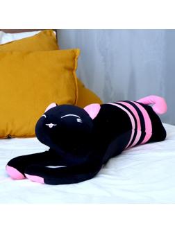 Мягкая игрушка-подушка «Кот», 70 см, цвет чёрно-розовый