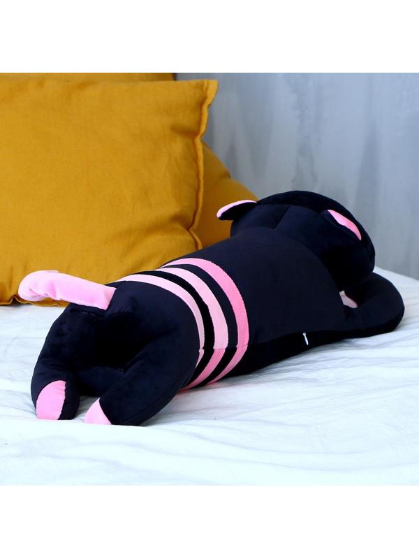 Мягкая игрушка-подушка «Кот», 70 см, цвет чёрно-розовый