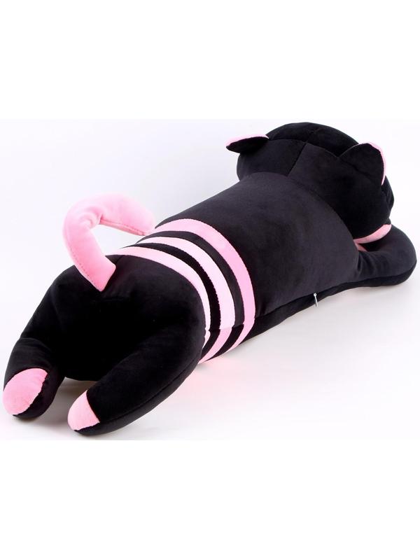 Мягкая игрушка-подушка «Кот», 70 см, цвет чёрно-розовый