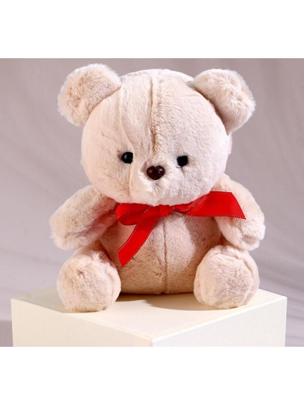 Мягкая игрушка «Медвежонок», с бантиком, 20 см, цвет бежевый