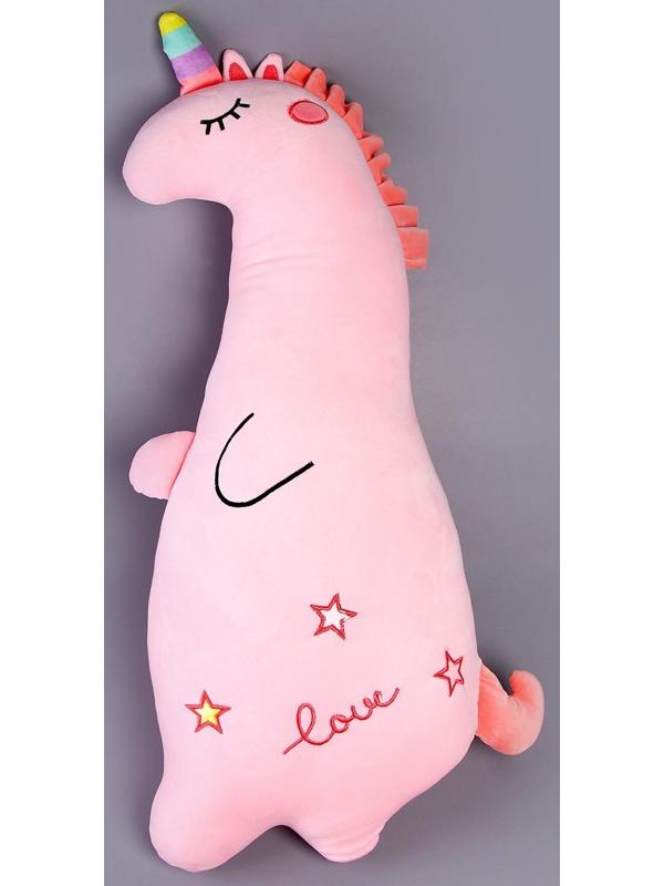 Мягкая игрушка-подушка «Единорожка», 80 см, цвет розовый