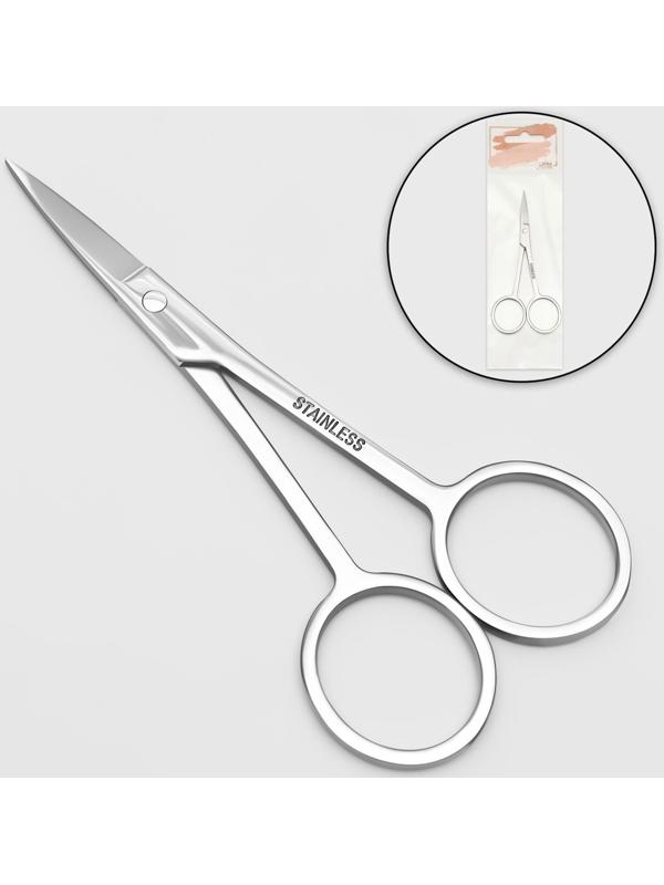 Ножницы маникюрные, прямые, узкие, 10,5 см, цвет серебристый