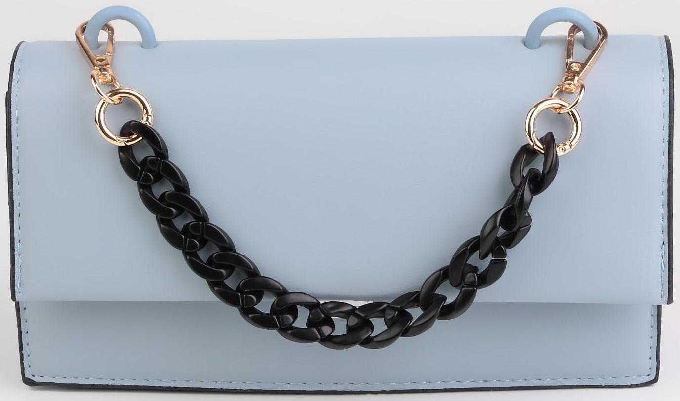 Цепочка для сумки, пластиковая, с карабинами, 23 × 17 мм, 30 см, цвет чёрный/золотой