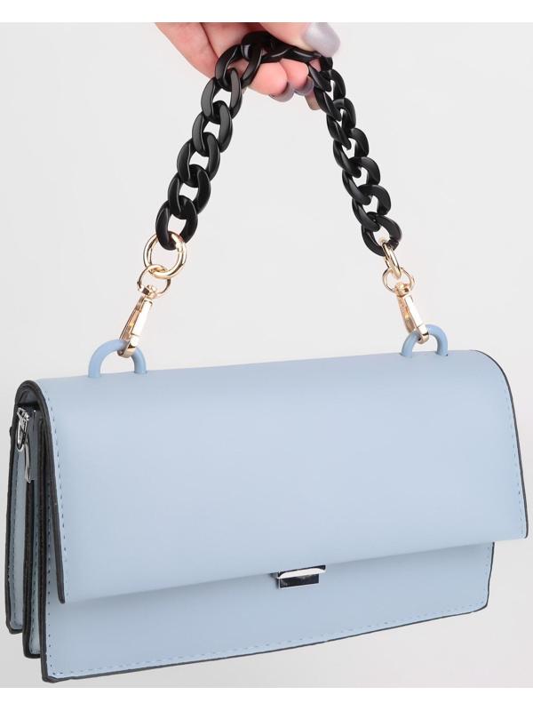 Цепочка для сумки, пластиковая, с карабинами, 23 × 17 мм, 30 см, цвет чёрный/золотой