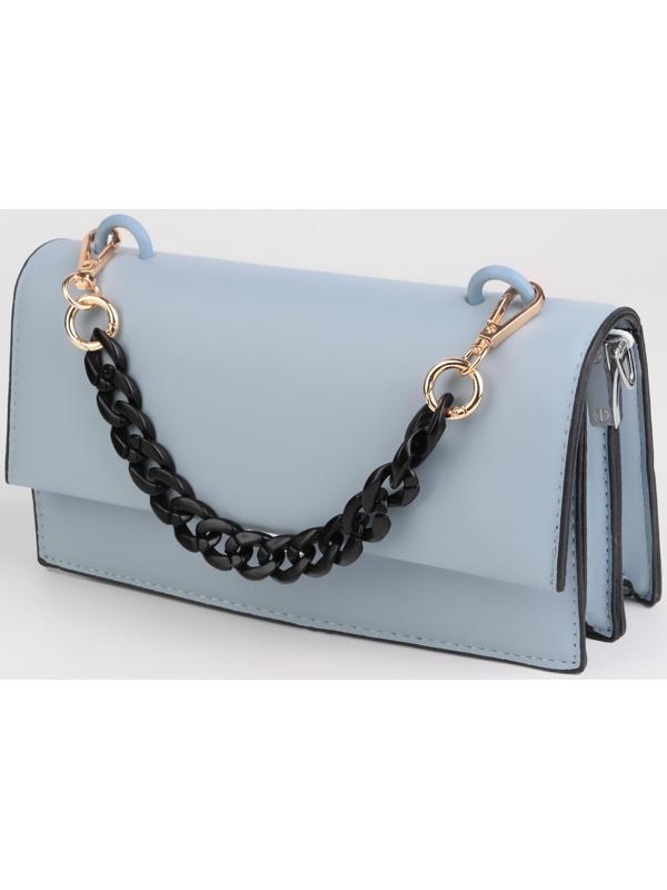 Цепочка для сумки, пластиковая, с карабинами, 23 × 17 мм, 30 см, цвет чёрный/золотой