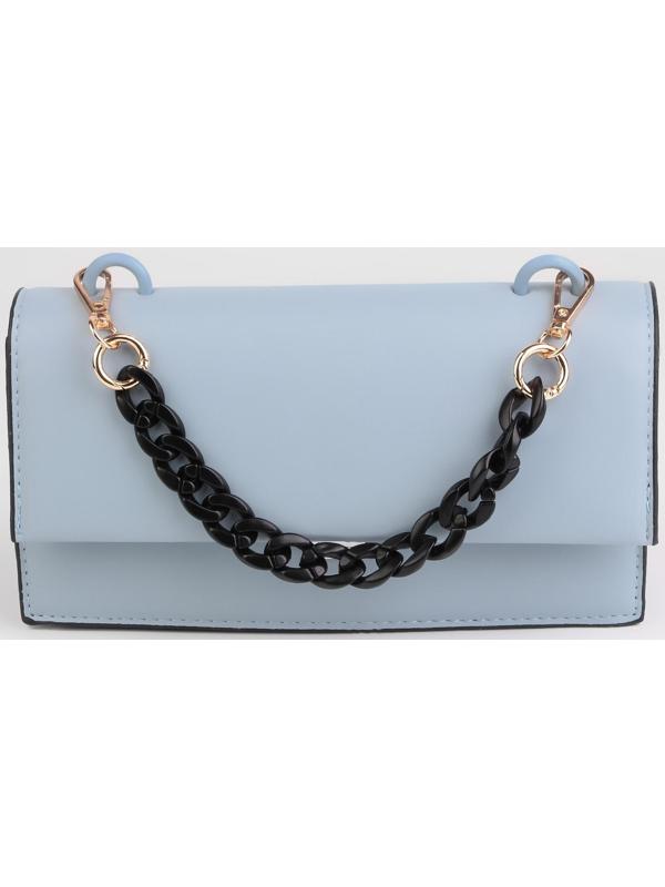 Цепочка для сумки, пластиковая, с карабинами, 23 × 17 мм, 30 см, цвет чёрный/золотой