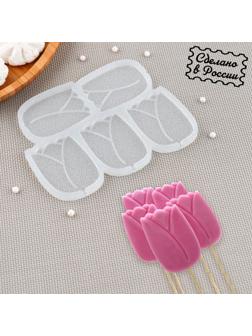 Силиконовый молд для леденцов и шоколада «Тюльпан», 5,5×4,5 см, цвет прозрачный