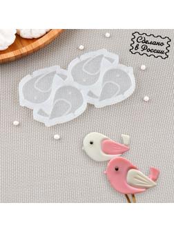 Силиконовый молд для леденцов и шоколада «Птички», 6×4 см, цвет прозрачный