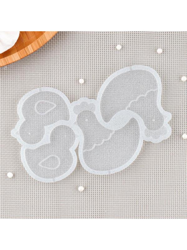 Силиконовый молд для леденцов и шоколада «Курочка и цыпленок», 7×6, 5,5×5 см, цвет прозрачный