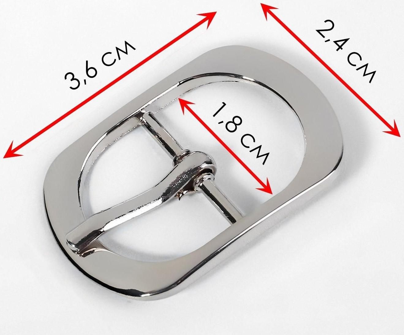 Пряжка для ремня, 3,6 × 2,4 см, 18 мм, цвет серебряный