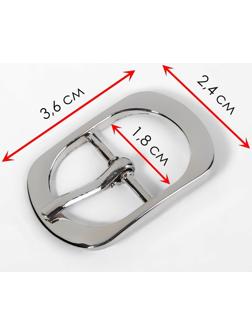 Пряжка для ремня, 3,6 × 2,4 см, 18 мм, цвет серебряный