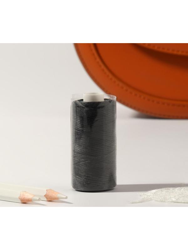 Нитки вощёные, 150D/16, 0,8 мм, 50 ± 2 м, цвет чёрный №9