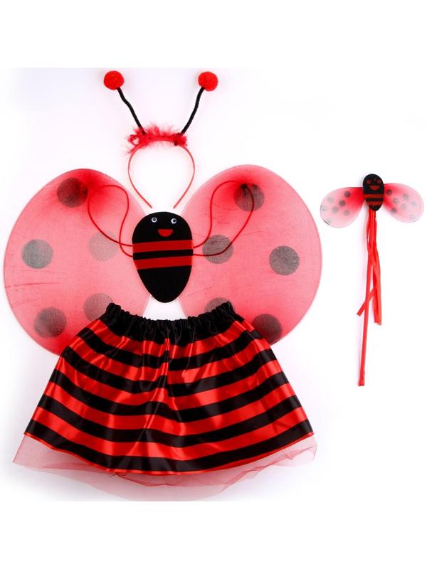 Карнавальный набор «Божья коровка» 4 предмета: юбка, крылья, жезл, ободок