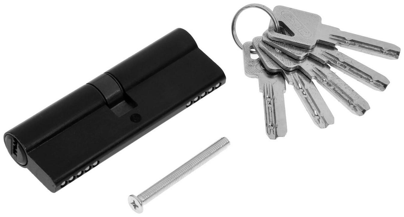 Цилиндровый механизм, 90 мм, перфор. ключ, 5 ключей, цвет черный