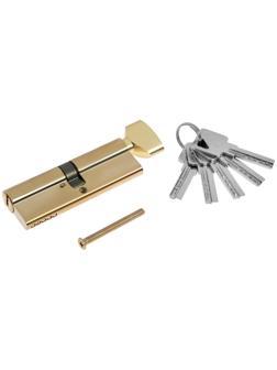 Цилиндровый механизм, 90 мм, с вертушкой, перфор. ключ, 5 ключей, цвет золото