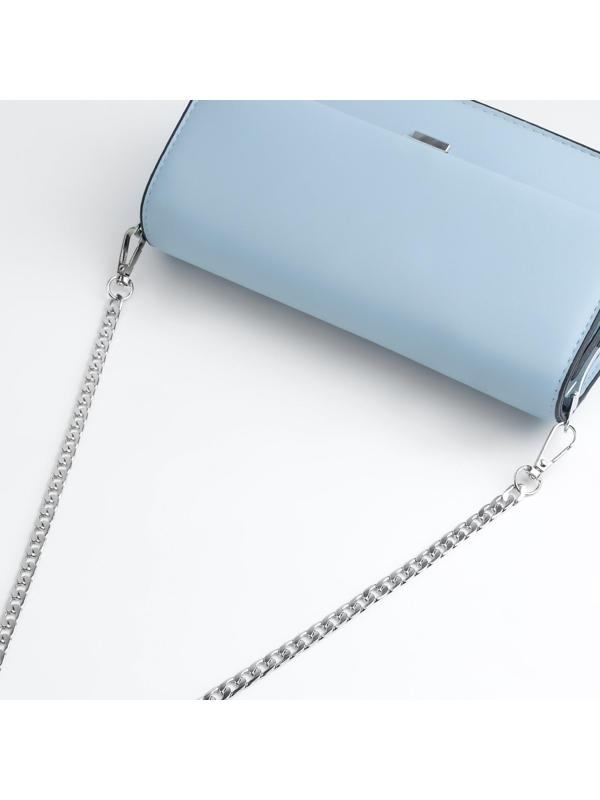 Цепочка для сумки, с карабинами, железная, 12,5 × 7,5 мм, 60 см, цвет серебряный