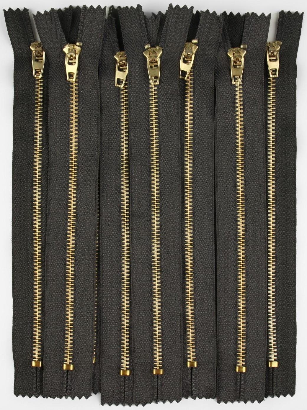 Молния металлическая, №3, неразъёмная, замок автомат, 18 см, цвет серый/золотой