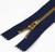 Молния металлическая, №4, неразъёмная, замок автомат, 14 см, цвет тёмно-синий/золотой