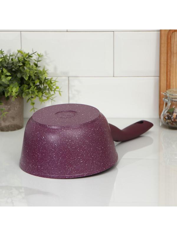 Ковш Trendy Style, 1,5 л, стеклянная крышка, съемная ручка, антипригарное покрытие, цвет бордовый