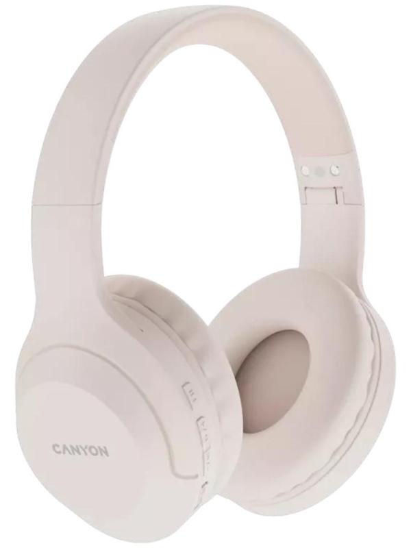 Наушники Canyon CNS-CBTHS3BE, полноразмерные, микрофон, BT 5.1, 300 мАч, бежевые