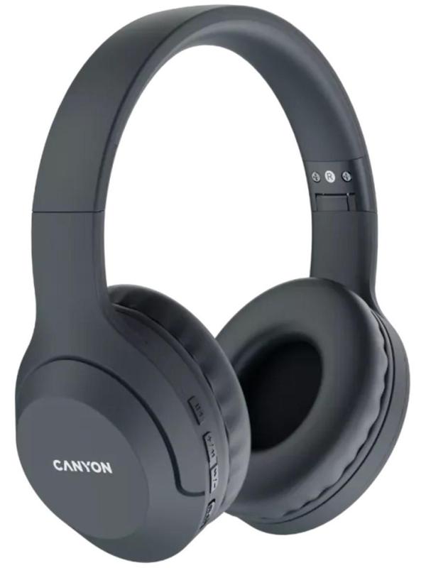 Наушники Canyon CNS-CBTHS3DG, полноразмерные, микрофон, BT 5.1, 300 мАч, серые
